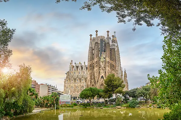 Sagrada Familia, a large Roman Catholic church in Barcelona, Spain